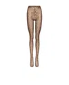 Valentino Logo-print Tights In Brown