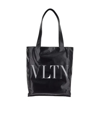 Valentino Garavani Logo-print Tote Bag In Black