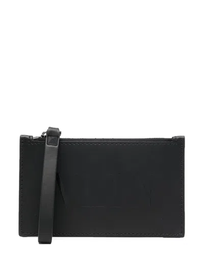 Valentino Garavani Logo-print Zipped Wallet In Black
