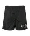 Valentino Logo Printed Beach Shorts In Black