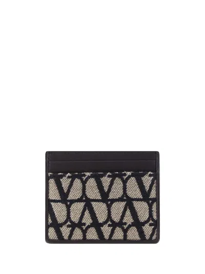 Valentino Garavani Valentino Logo Printed Card Holder In Brown