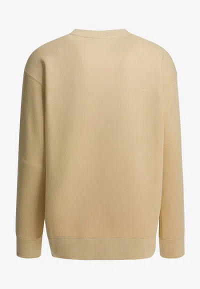 Valentino Logo-printed Crewneck Sweatshirts In Neutral
