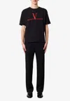 Valentino Black Crew Neck T-shirts In Black