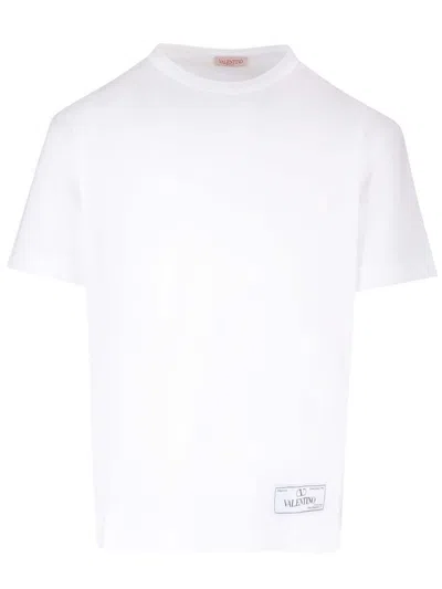 Valentino Logo Printed Crewneck T-shirt In White
