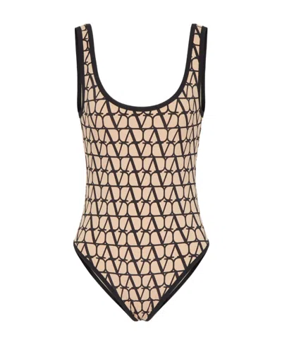 VALENTINO TOILE ICONOGRAPHE LYCRA ONE-PIECE SWIMSUIT