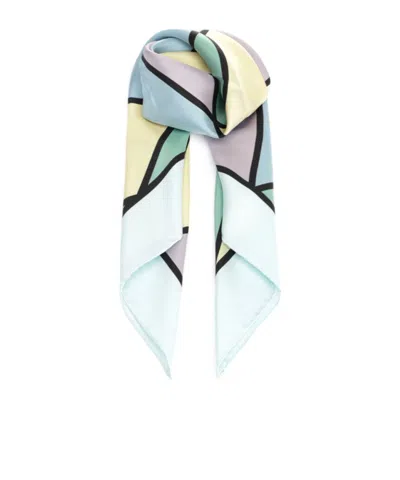 Valentino Rhombelle-print Scarf In Blue