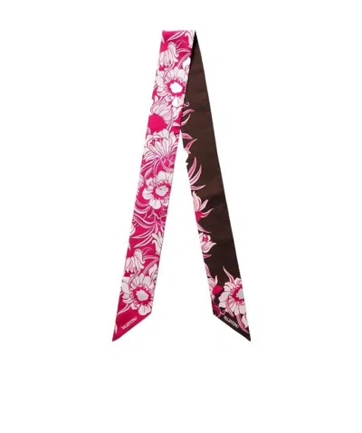 Valentino Logo Printed Scarf In Pink