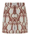 Valentino Floral Print Linen Bermuda Shorts In Brown