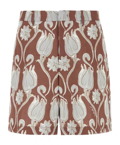 VALENTINO VALENTINO FLORAL PATTERNED LOGO PRINTED SHORTS