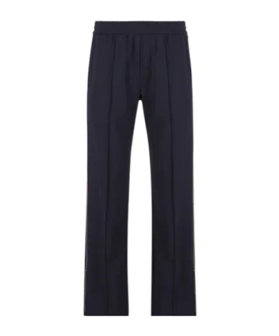 Valentino Logo Printed Straight Leg Trousers In Black