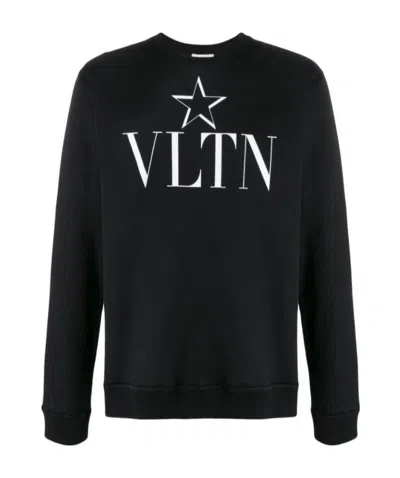 Valentino Logo Printed Sweater In Black