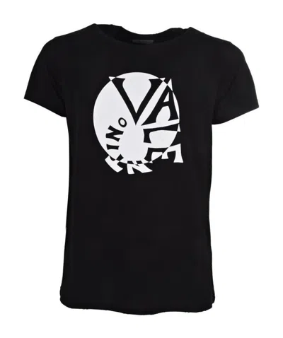 Valentino Logo Printed T-shirt In Black