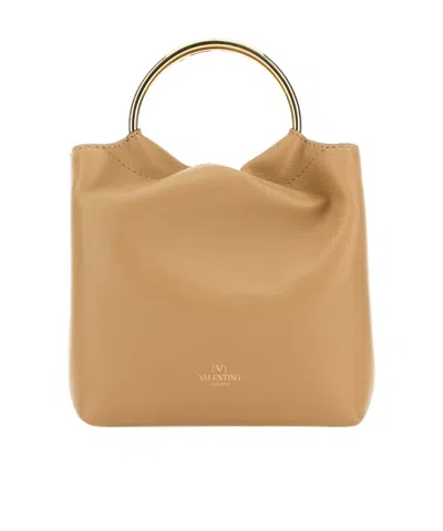 Valentino Garavani Valentino Logo Printed Top Handle Bag In Nude