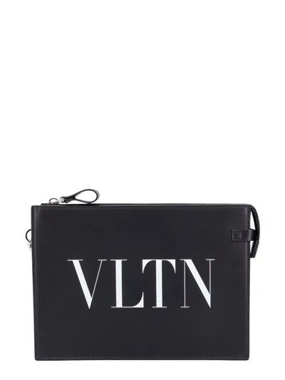 Valentino Garavani Valentino Zipped Logo Printed Wallet In Black