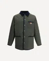 Valentino Garavani Olive Quilted Jacket With Vlogo Patch In Green