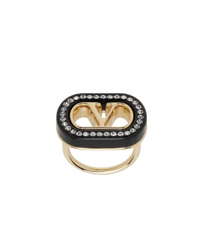 Valentino Garavani Logo Ring In Multicolor