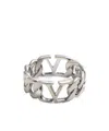 Valentino Garavani Vlogo Signature Metal Ring In White