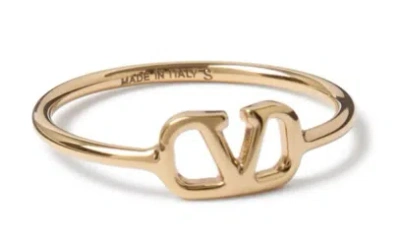 Valentino Garavani Logo Ring In Yellow