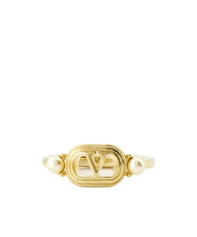 Valentino Garavani Vlogo Ovalette Ring In Gold