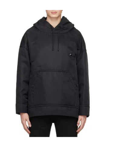 Valentino Logo Rivet Hooded Casual Jacket In Black