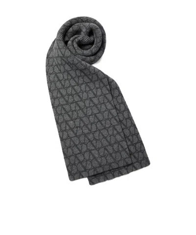 Valentino Logo Scarf In Black
