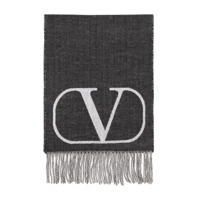 Valentino Logo Scarf In Black