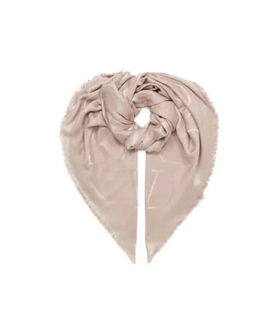 Valentino Logo Scarf In Nude