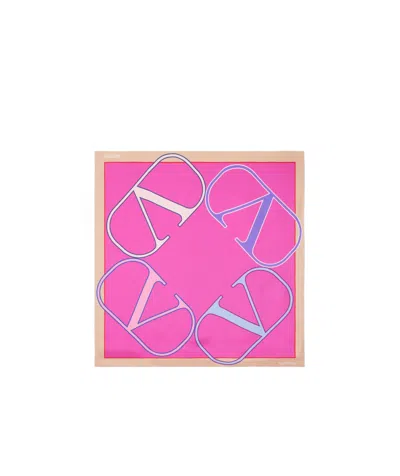 Valentino Logo Scarf In Pink