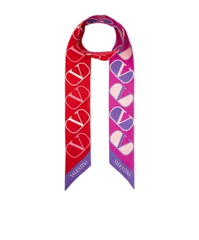 Valentino Logo Scarf In Red
