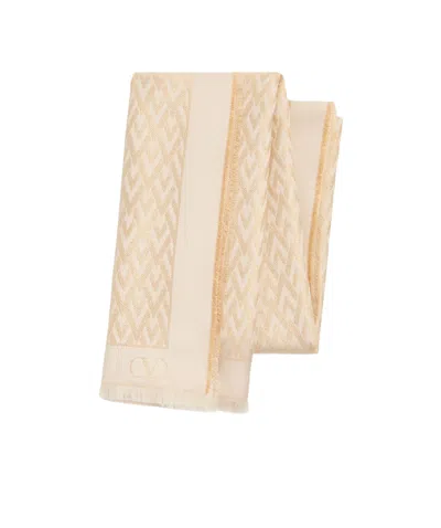 Valentino Logo Shawl In Nude