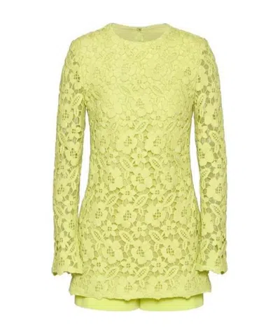 Valentino Logo Short Jumpsuit In Yellow