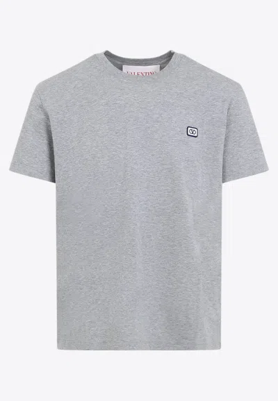 Valentino Logo Short-sleeved T-shirt In Grey