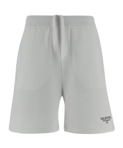 Valentino Logo Shorts In Gray