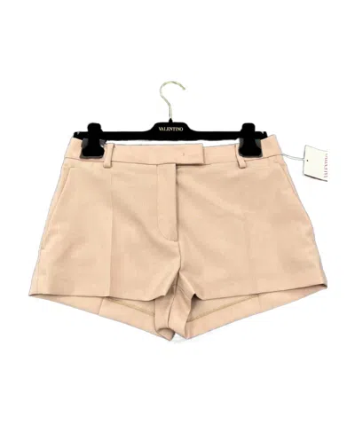 Valentino Logo Shorts In Nude