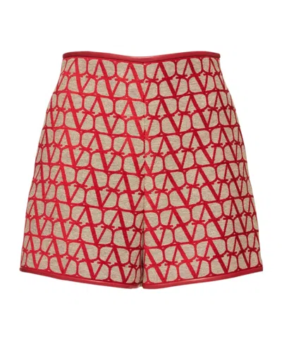 Valentino Logo Shorts In Red