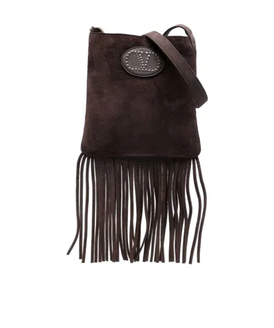 Valentino Garavani Logo Shoulder Bag In Black