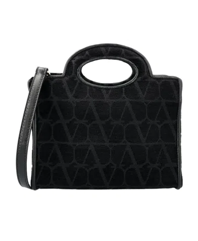 Valentino Garavani Logo Shoulder Bag In Black