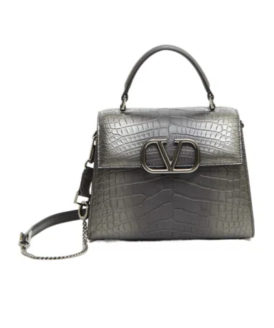 Valentino Garavani Logo Shoulder Bag In Black