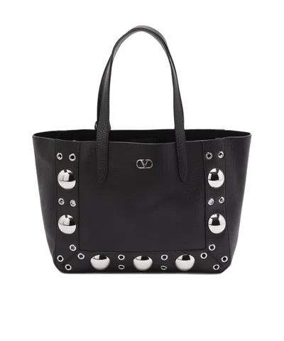 Valentino Garavani Logo Shoulder Bag In Black