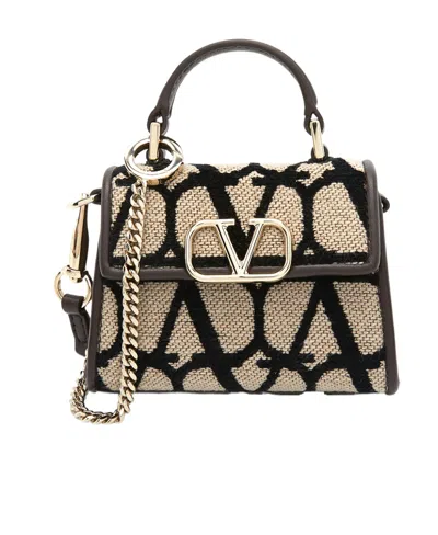 Valentino Garavani Logo Shoulder Bag In Black