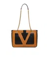 Valentino Chain Strap Two-tone Shoulder Bag Collection In Black