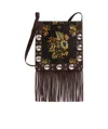 Valentino Nellcote Jacquard Fringed Crossbody Bag In Black
