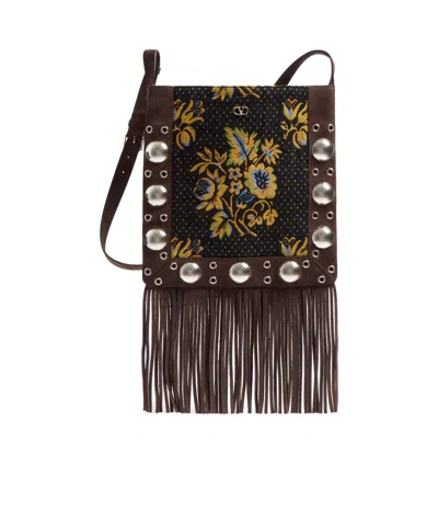 VALENTINO GARAVANI VALENTINO NELLCÔTE JACQUARD FRINGED EDGE SHOULDER BAG