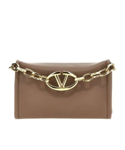 Valentino Garavani Logo Shoulder Bag In Brown