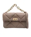 Valentino Logo Shoulder Bag In Brown