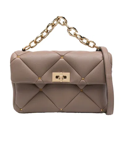 Valentino Garavani Logo Shoulder Bag In Brown