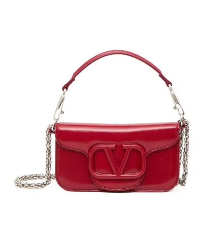 Valentino Garavani Logo Shoulder Bag In Classic Red