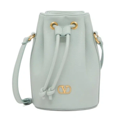 Valentino Garavani Logo Shoulder Bag In Gray