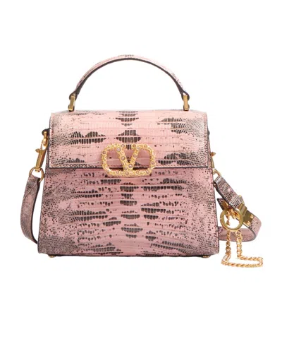 Valentino Garavani Logo Shoulder Bag In Nude