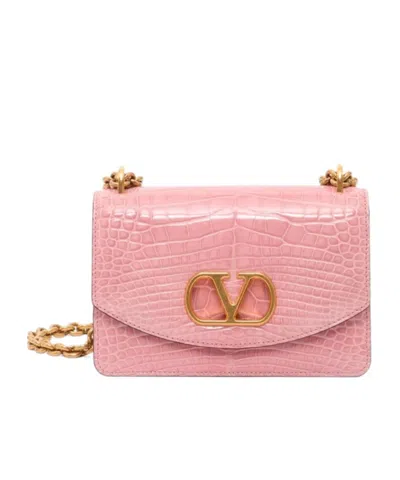 Valentino Garavani Logo Shoulder Bag In Pink